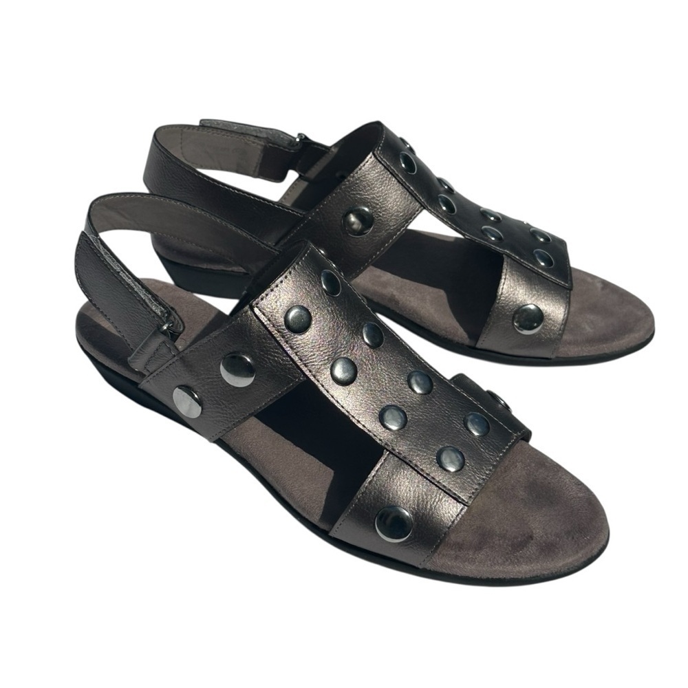 Aerosoles At Heart Metallic Studded Women's Gladiator Sandals, Silver Gray,  9